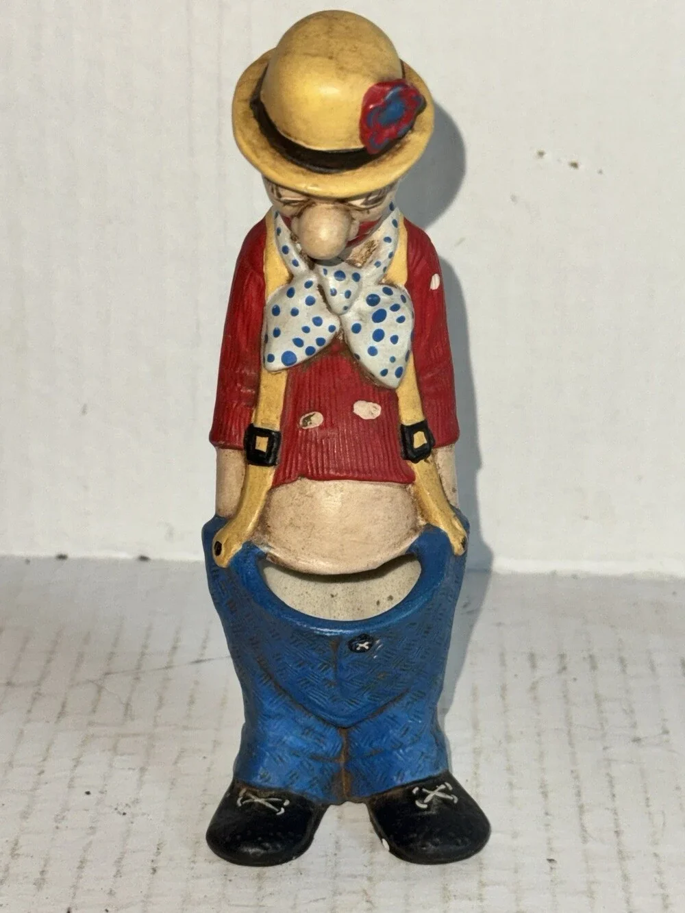 Vintage Ceramic Sad Clown Planter Vase 6” Figural Cactus Planter Mid Century